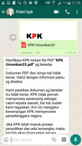 KPK Tegaskan Tidak Keluarkan Pengumuman Bentuk PDF
