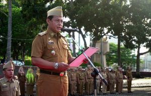 Pimpin Apel, Asisten Bidang Pemerintahan dan Kesra Pemkab Lamsel Ingatkan Soal Kekompakan