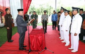 Plt Bupati Lampung Selatan Lantik 3 Pj Kades Kecamatan Merbau Mataram