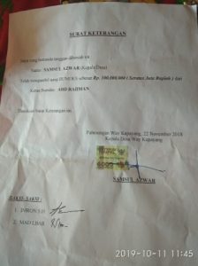 Kades Way Kepayang Dana Bumdes Rp 100 Juta Dikelola Buat Apa?