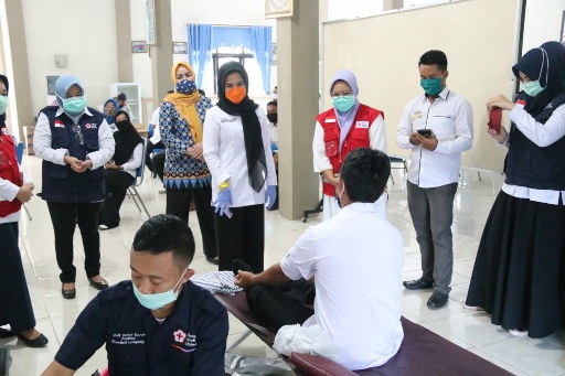 Aksi Sosial Donoh Darah Tanggap Covid-19 di Lingkungan Pemda Pesawaran