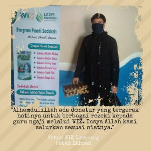 Jumat Berbagi, WIZ Lampung Salurkan Shadaqah Paket Sembako ke Guru Ngaji