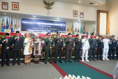 HUT RI ke-75, DPRD Lampung Rapat Paripurna Istimewa Dengarkan Pidato Kenegaraan Presiden RI