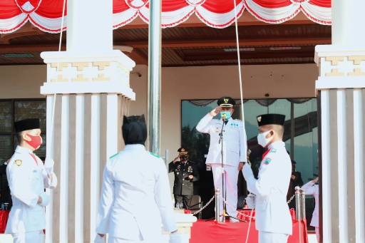 Sederhana dan Minimalis Upacara HUT ke-75 RI di Lampung Selatan