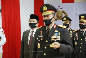 Gubernur Arinal Ikut Upacara Hari Bhayangkara dari Rupatama Polda Lampung