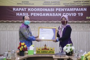 Pemprov Lampung Rakor Hasil Pengawasan Penanganan Covid-19