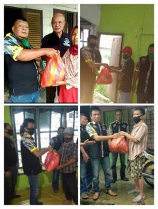 Aksi Sosial GMBI Distrik Lampung Utara Bagi-bagi Sembako dan Masker Gratis