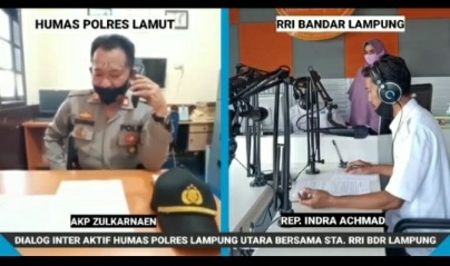 Dialog Interaktif, Humas Polres Lampung Utara Ditanya Strategi Penanganan Covid-19