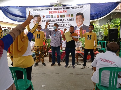 Cawabup Pesawaran Kol (Purn) S.Marzuki Temui Pendukung di Dusun Sukarame