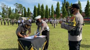 Arahan Kapolres Lampung Utara Saat Sertijab Kabag Sumda dan Kasat Lantas