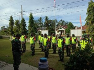 Kapten Inf Jauhari Pimpin Apel Kesiapan BKO Polri untuk Pengamanan Pilkatiyuh