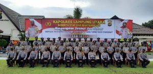 63 Personil dan 7 ASN Polres Lampung Utara Naik Pangkat