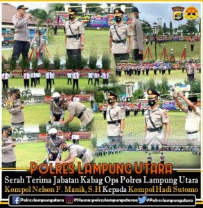 AKBP Bambang Yudho Pimpin Serah Terima Jabatan Kabag Ops Polres Lampung Utara