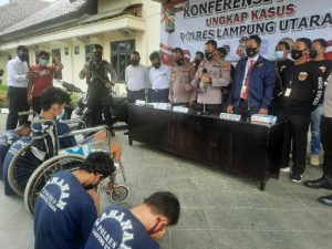 Tekab 308 Polres Lampung Utara Lumpuhkan Tersangka Spesialis Curanmor Lintas Provinsi