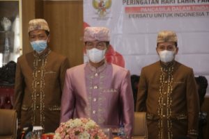 Bupati Lampura Budi Utomo Ikuti Upacara Peringatan Hari Lahir Pancasila Tahun 2021