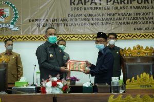 Paripurna DPRD Tulangbawang Barat Bahas Raperda Pertanggungjawaban APBD 2020