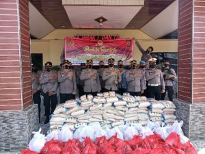 HUT Bhayangkara ke 75, Polres Tubaba Gelar Baksos ke Purnawirawan