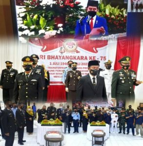 Hari Bhayangkara ke 75, Polres Lampung Utara Gelar Upacara Virtual dan Syukuran