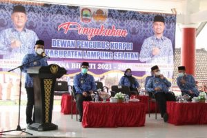 Nanang Hadiri Pengukuhan Dewan Pengurus KORPRI Kabupaten Lampung Selatan