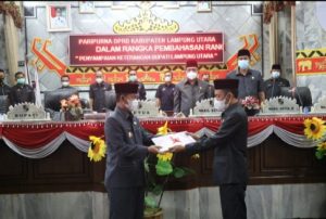 DPRD Kabupaten Lampung Utara Rapat Paripurna KUA-PPAS Perubahan 2021