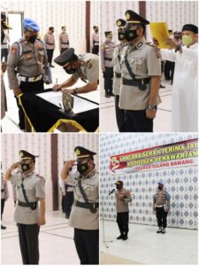 Pimpin Upacara Sertijab Kapolsek Penawartama, Berikut Pesan Kapolres Tulangbawang