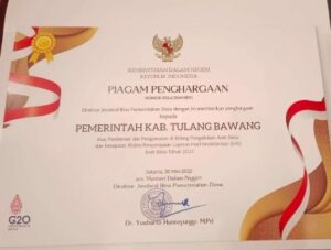 Tulangbawang Ukir Prestasi, Terbaik Pembinaan dan Pengawasan Bidang Pengelolaan Aset Desa