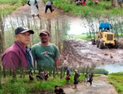 Kepalo Tiyuh Berkoloberasi dengan IWO Tubaba Perbaiki Jalan Rusak