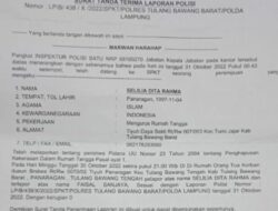 Warga Tiyuh Panaragan Laporkan Suaminya ke Polres Tubaba
