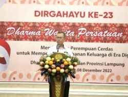 Wakili Gubernur, Sekdaprov Lampung Hadiri Peringatan HUT ke-23 Dharma Wanita Persatuan