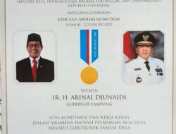 Gubernur Lampung Raih Penghargaan Lencana Abdi Ekonomi Desa di Hari BumDesa