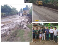 Respon Cepat, Dinas PUPR Tubaba Perbaiki Jalan Rusak dengan Alat Berat