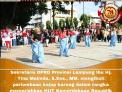 Meriahkan Peringatan HUT ke-78 RI, Sekretaris DPRD Lampung Tina Melinda Ikuti Lomba Balap Karung