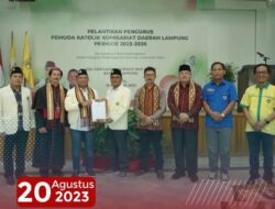 Anggota DPRD Lampung Watoni Nurdin Hadiri Pelantikan Pemuda Katolik