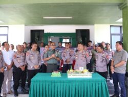 HUT TNI Ke 78 Polres Pesisir Barat Sambangi Mako Koramil 0422-03