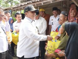 Gubernur Arinal Serahkan Bantuan Paket Sembako pada Warga Desa Giri Mulyo