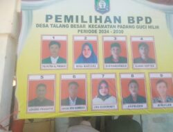 9 Kandidat Perebutkan 5 Kursi BPD Desa Talang Besar