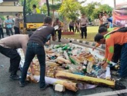 Operasi Pekat Polda DIY, Ribuan Botol Miras Disita dan Dimusnahkan