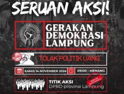 Gerakan Demokrasi Lampung Aksi Damai Tolak Politik Uang pada Pilkada Lampung