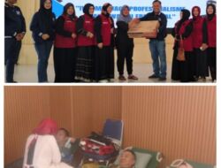 Aksi Sosial Donor Darah HUT IWO ke-13 di Pusiban Agung Lampung Utara