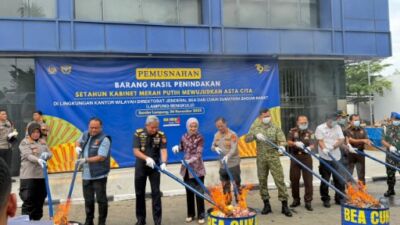 Bea Cukai Lampung–Bengkulu Hancurkan Barang Ilegal Senilai Rp74,9 Miliar
