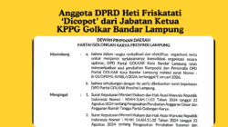 Anggota DPRD Heti Friskatati ‘Dicopot’ dari Jabatan Ketua KPPG Golkar Bandar Lampung