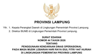 Edaran Pemprov Lampung Soal Randis dan Gratifikasi Jelang Idul Fitri